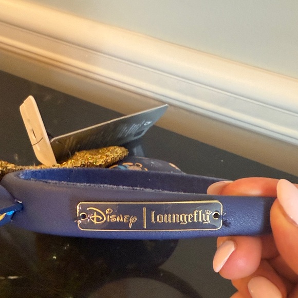 NWT Disney World 50th Anniversary  Blue and Gold Sequin Bow Headband - Picture 2 of 4